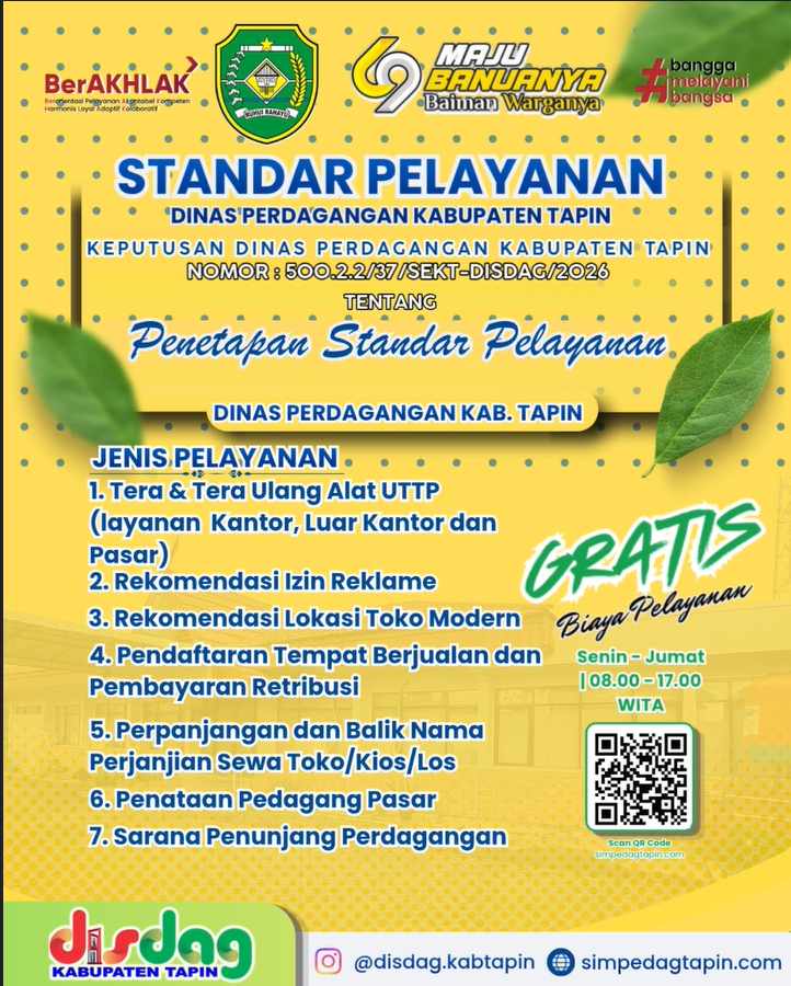 Standar Pelayanan Dinas Perdagangan Kab. Tapin